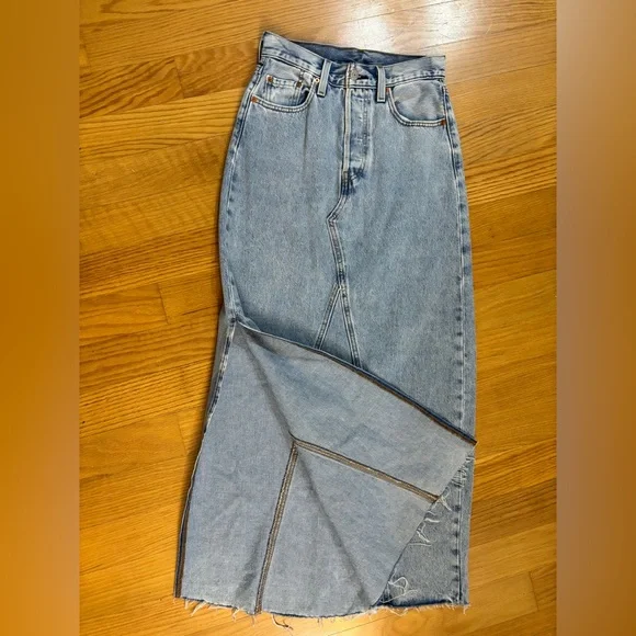 Levi's Maxi Skirt size 24 jeans light blue - Picture 8 of 11